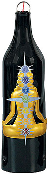 Ceramic Bottle Incense Burner: Golden 7 Chakras #RV
