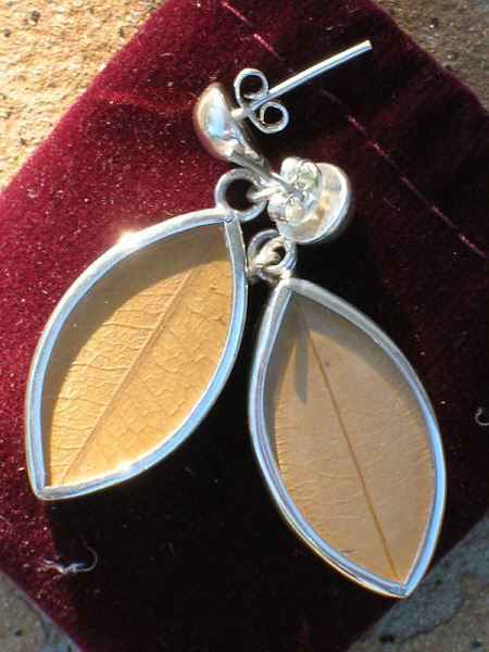 Silver Coca Leaf Earrings