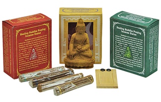 Healing Buddha Statue & Incense (Red)