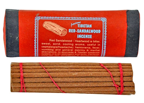 Pure Tibetan Red Sandalwood Incense 30 Sticks and Holder