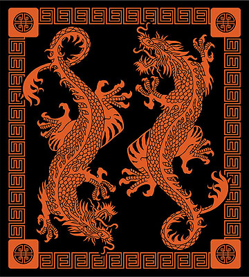 Giant Wonderwall Tapestry: Oriental Dragons #RV