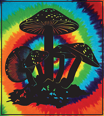 Giant Wonderwall Tapestry: Tie Dye Mushrooms #RV
