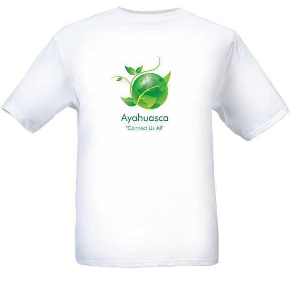 "Ayahuasca- Connect Us All" White T-Shirt- Medium