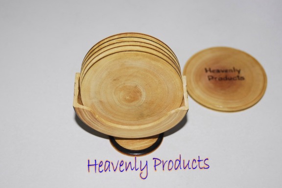 Zapote Wood Coasters and Stand Holder- Cancer Donation