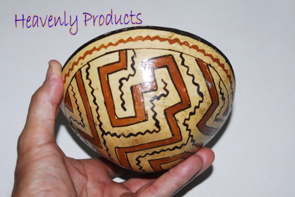 Ayahuasca Drinking Hand Painted Large Ceramic Cup/Rattle #2-SOLD
