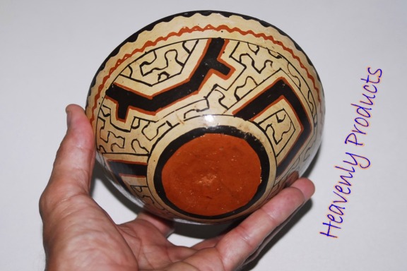 Ayahuasca Drinking Hand Painted Large Ceramic Cup/Rattle #3-SOLD