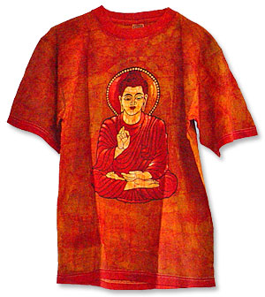 Buddha Cotton Tie Dye Burgendy Large T-shirt- TS27BU