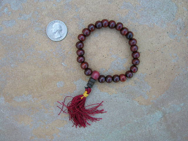 Tibetan Red Sandal Stretch Bracelet #1